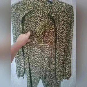 3 piece set Private Editions by Chico's set. Cheetah shirt, jacket, shorts.